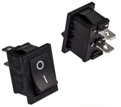 Переключатель KCD1-101 ON-OFF 6A 250V (2 контакта) черный железные ножки