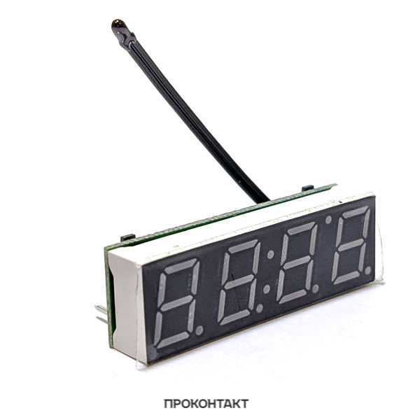 Купить Модуль часы + вольтметр + термометр 40*13мм 5-30VDC -40-120°С (Красный) в Челябинске