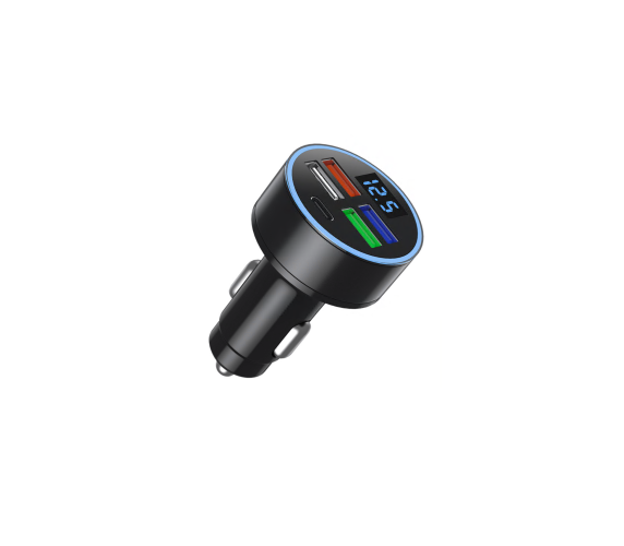 Зарядное устройство в гнездо прикуривателя 4*USB + PD20W A300 с вольтметром