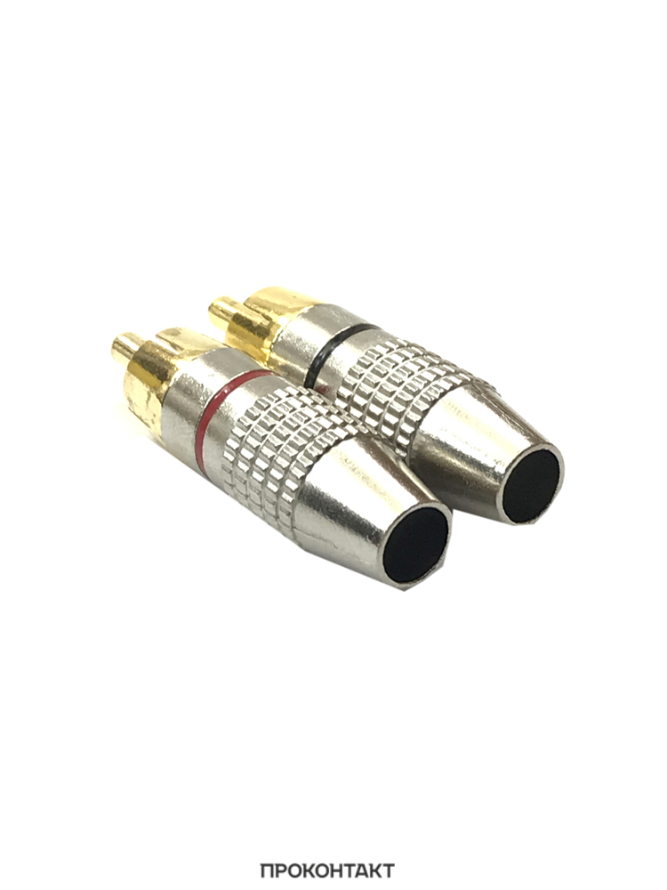 Купить Штекер RCA (тюльпан) металл, винт SZC-0218 / RP-213 2 шт. (черный+красный) в Челябинске