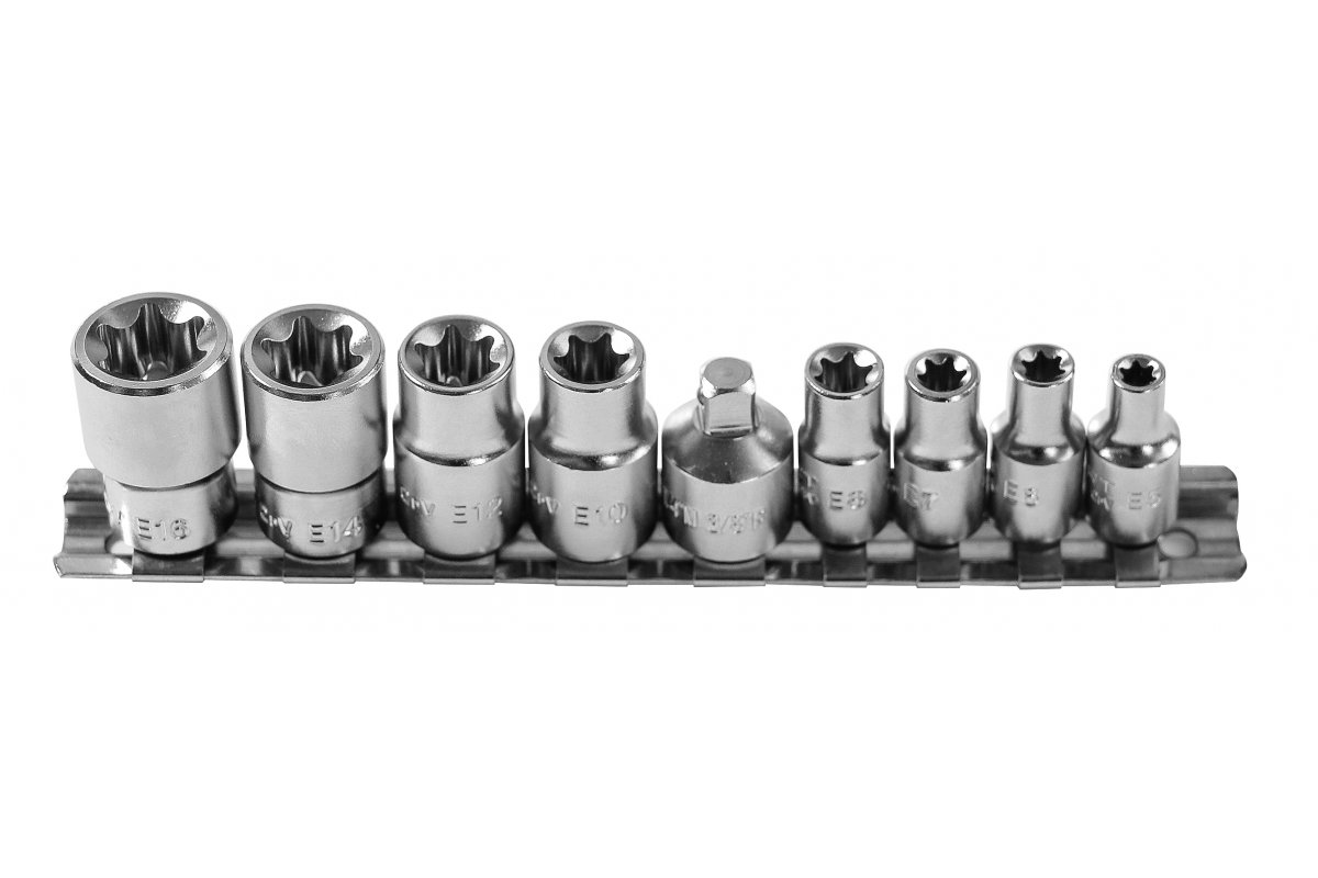 Купить Набор торцевых головок HOGERT HT1A884 Torx 1/4, 3/8, 9шт в Челябинске