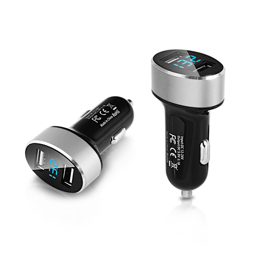 Купить Зарядное устройство в гнездо прикуривателя 2*USB A100 (Z26) с вольтметром 2.1А Зарядное устройство в гнездо прикуривателя 2*USB A100 (Z26) с вольтметром 2.1А