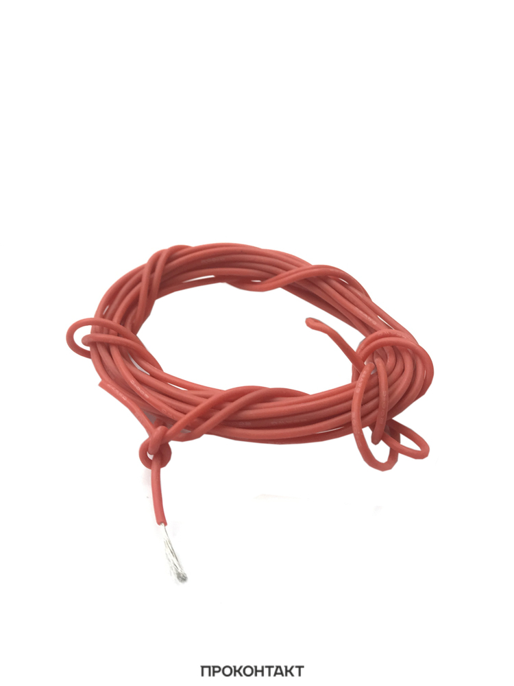 Купить Кабель 22AWG луженая медь 1*0.3мм2 красный (термостойкий силикон 60 жил) (отрезок 3 метра) в Челябинске