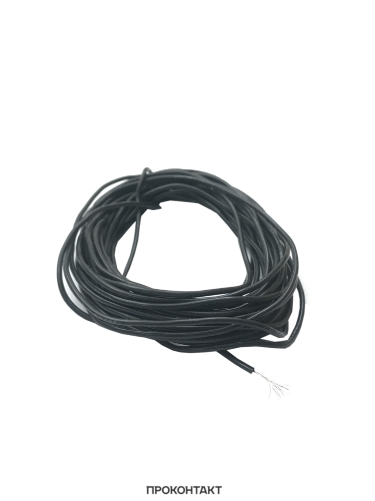 Купить Кабель 26AWG луженая медь 1*0.1мм2 черный (термостойкий силикон 30 жил) (отрезок 5 метров) в Челябинске