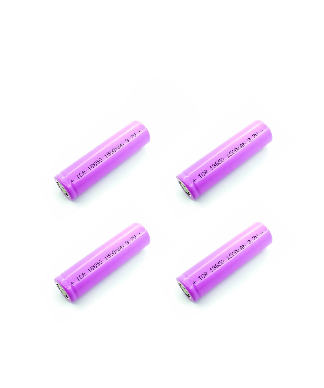 Аккумулятор литий-ионный 18650 1500mah INR (факт 1500mah) плоский + (4 штуки)