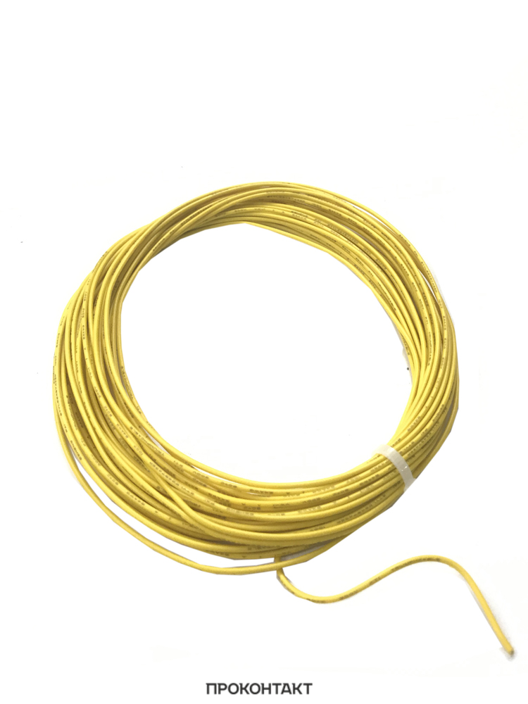 Купить Провод UL1007 НПнг(C)-HF 24AWG (0.2мм², медь) желтый (отрезок 10 метров) в Челябинске