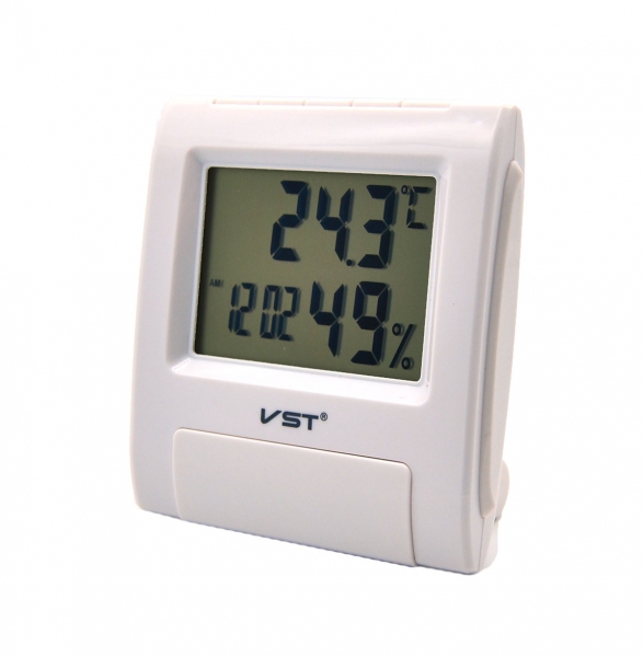Купить Термометр-гигрометр-часы-будильник VST-7090S белый в Челябинске