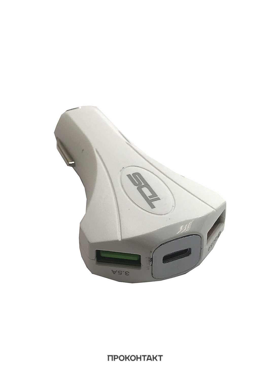 Купить Зарядное устройство в гнездо прикуривателя 2*USB + TYPE-C  CAU34 3.5A быстрая зарядка QC3.0 Белый в Челябинске
