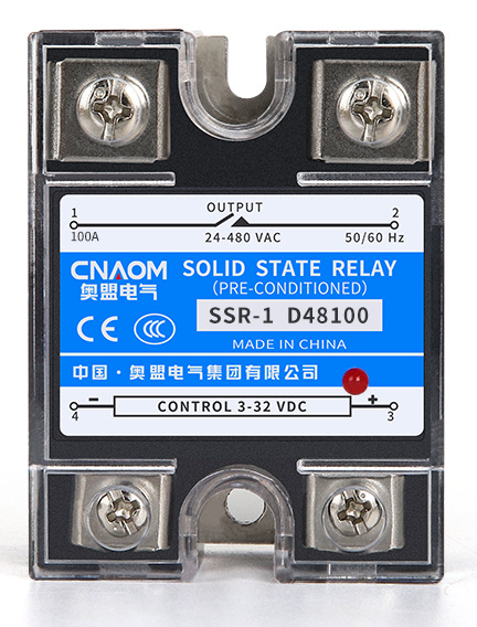 Купить Твердотельное реле CNAOM SSR-100DA D48100 (управление 3-32VDC, контроль 24-480VAC) в Челябинске
