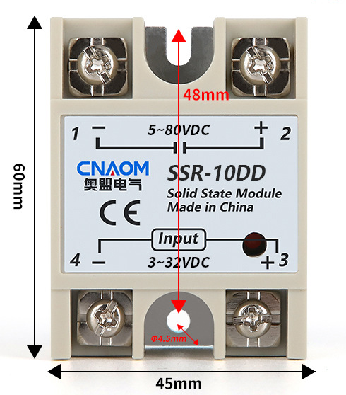Купить Твердотельное реле CNAOM SSR-10DD (управление 3-32VDC, контроль 5-80VDC) в Челябинске