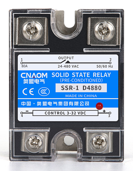 Купить Твердотельное реле CNAOM SSR-80DA D4880 (управление 3-32VDC, контроль 24-480VAC) в Челябинске