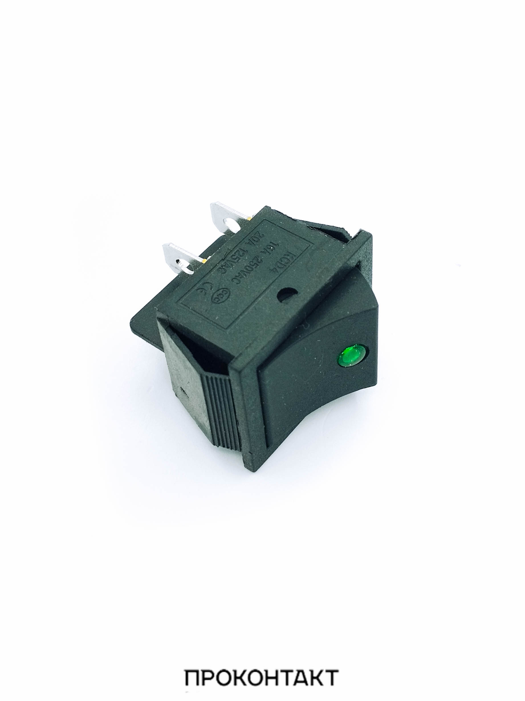 Купить Переключатель KCD4-201L ON-OFF 15A 250V зеленый в Челябинске