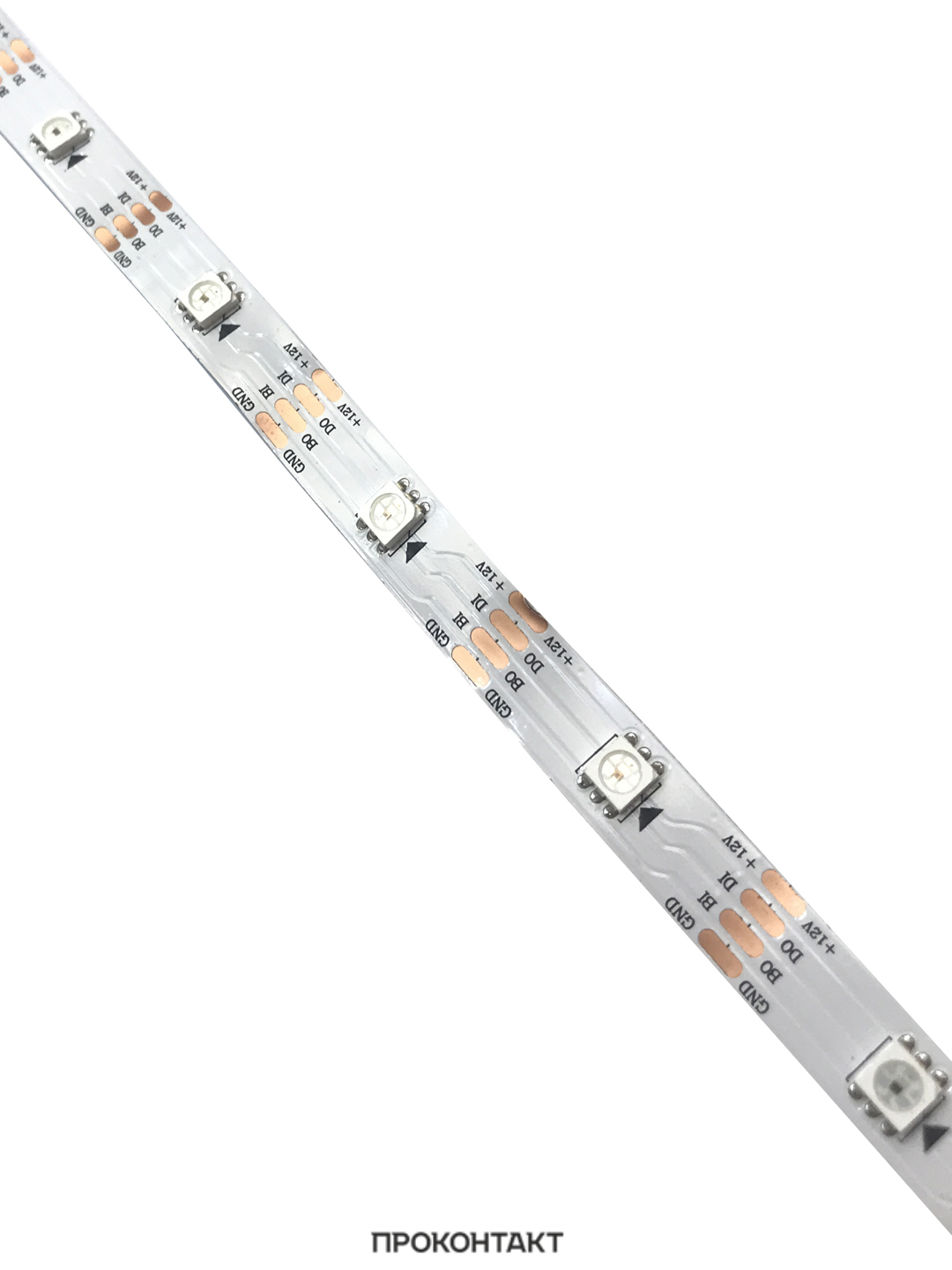 Светодиодная лента WS2815 (адресная) 30св/м 12V незащищеная RGB белая ...