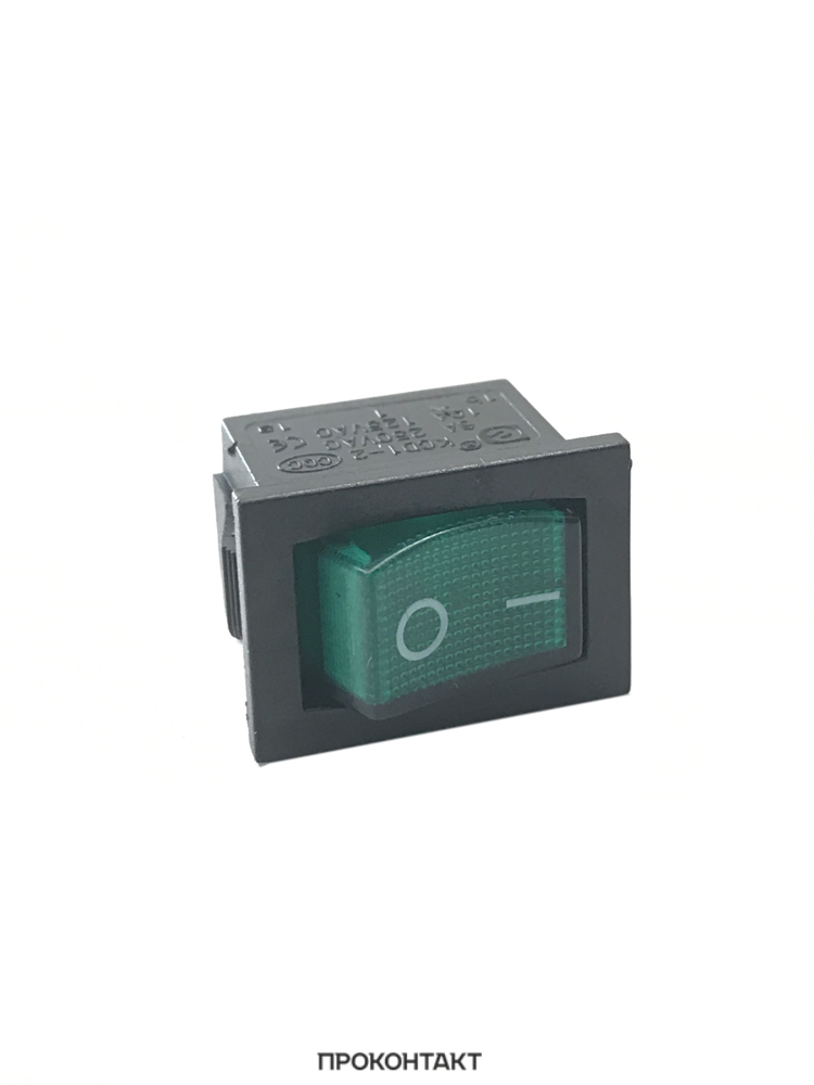 Купить Переключатель KCD1-101N ON-OFF 15A 12V (3 контакта) зеленый в Челябинске