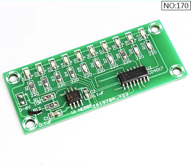 Купить Радиоконструктор Бегущий огонь на NE555 + CD4017 SMD в Челябинске