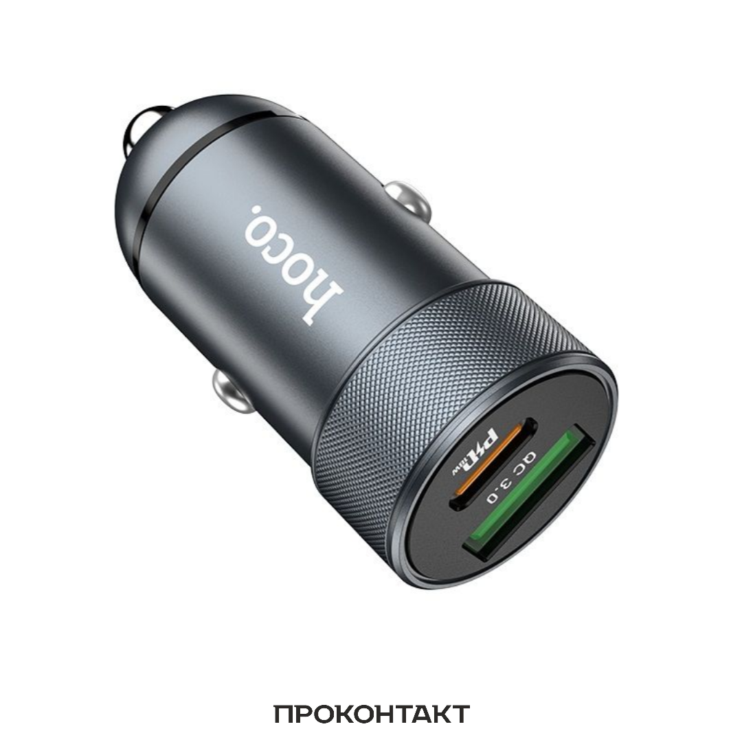 Купить Зарядное устройство в гнездо прикуривателя USB + PD27W HOCO Z32B быстрая зарядка QC3.0 4.5A в Челябинске