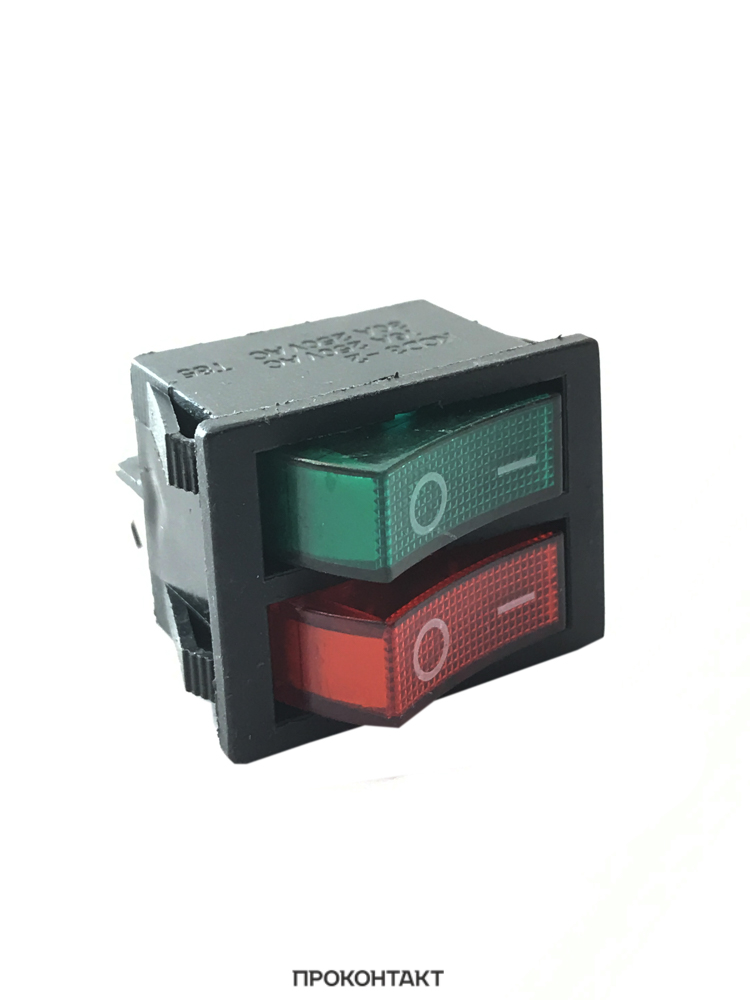Купить Переключатель KCD3-101N ON-OFF 15A 250V (6 контактов) красный/зеленый ДВОЙНОЙ в Челябинске