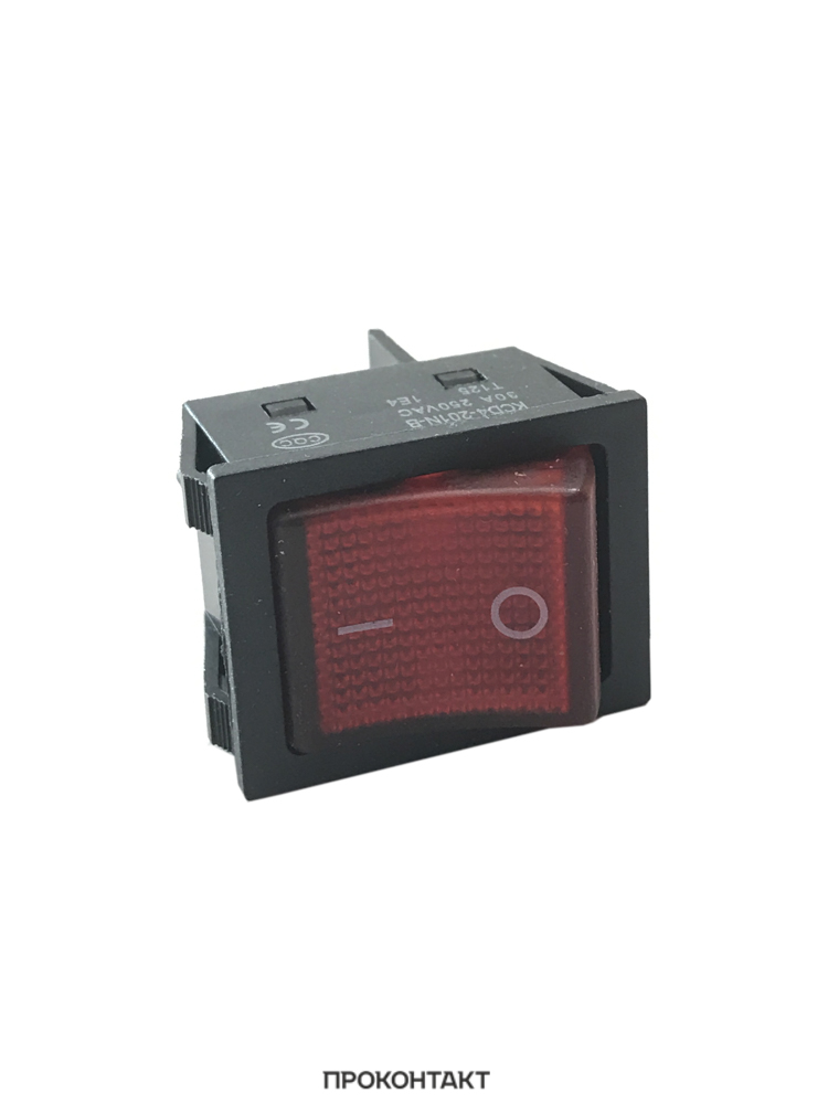 Купить Переключатель KCD4-201N on-off 30A 250V (4 контакта) красный в Челябинске