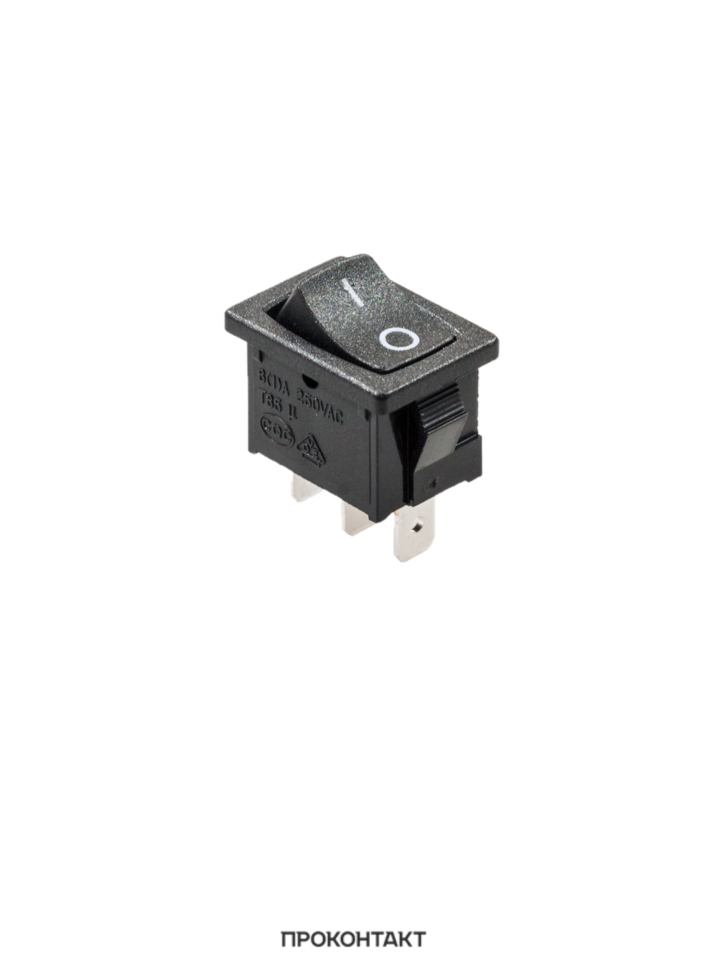 Купить Переключатель KCD5-102 KCD11 on-on 3A 250V (3 контакта) черный железные ножки в Челябинске