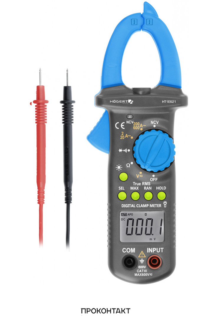 Токовые клещи цифровые HOGERT HT1E621 универсальные купить в магазине ...