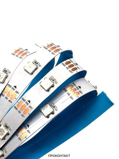 Купить Светодиодная лента WS2812B (адресная) 30св/м 5V незащищенная RGB белая основа цена за 1метр в Челябинске